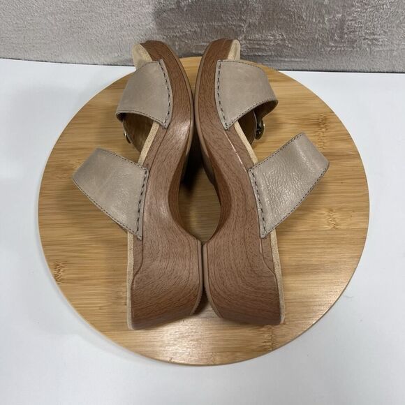Dansko Womens Size US 12 Sophie Tan Slip On Chunky Heel Sandal Buckle Slides - Picture 7 of 8